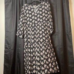 Black Dress With Cream Pattern Size M